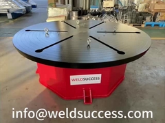 Horizontale draaitafel met rotatiehoek vooraf ingesteld via PLC- en touchscreenbesturing.